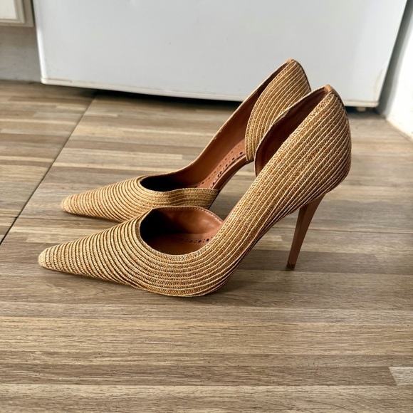 Steve Madden ELEGANT natural raffia pointed toe stiletto pump heels, women’s 6 - Picture 4 of 8
